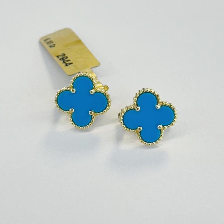 Aretes de flor azul